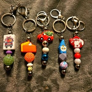 Fall/Thanksgiving and Christmas keychains, 6.00 each